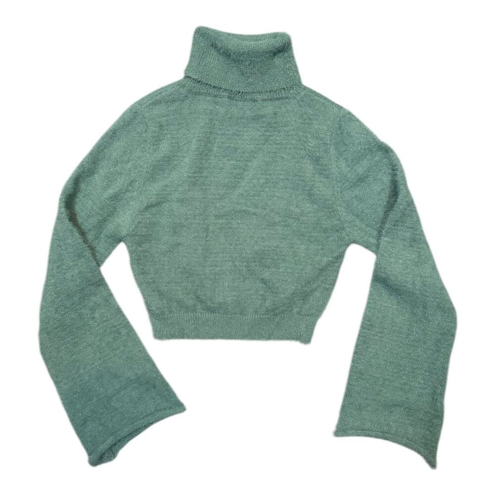 HYFVE Green Cropped Turtleneck Sweater - Size Medium - Picture 5 of 7